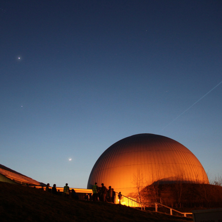 Stars in the night sky over the Planetarium